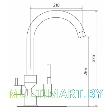 Смеситель Polygran Элара Дуо 4623723627703 (терракот 307) картинка 2